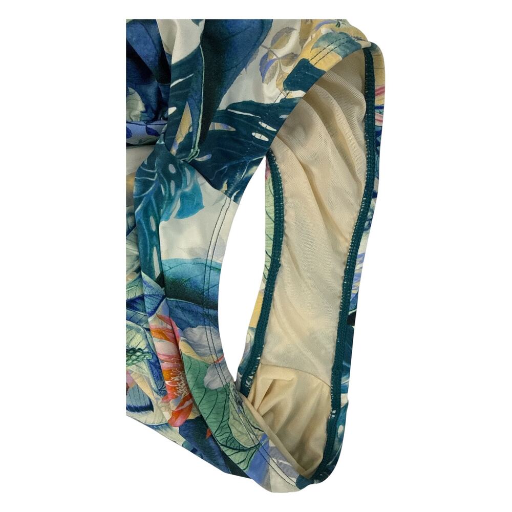 PO-EX Jantzen Tropical Botanical One Piece Swimsuit 14 Ruched Tummy Control NWT - Picture 10 of 11
